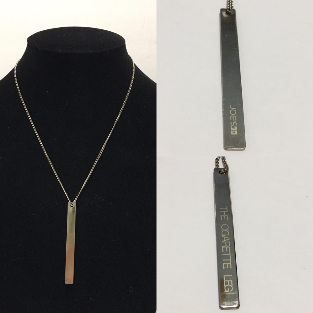 Joe's jeans logo reversible cigarette necklace